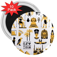 Egypt-symbols-decorative-icons-set 3  Magnets (10 Pack)  by Jancukart