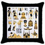 Egypt-symbols-decorative-icons-set Throw Pillow Case (Black) Front