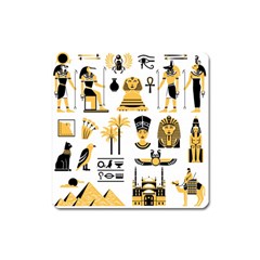 Egypt-symbols-decorative-icons-set Square Magnet