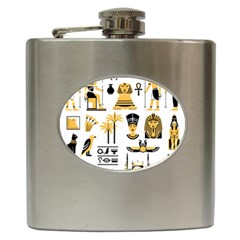 Egypt-symbols-decorative-icons-set Hip Flask (6 Oz)