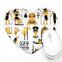 Egypt-symbols-decorative-icons-set Heart Mousepad