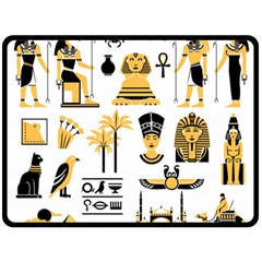 Egypt-symbols-decorative-icons-set Fleece Blanket (large)  by Jancukart