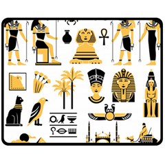 Egypt-symbols-decorative-icons-set Fleece Blanket (medium)  by Jancukart