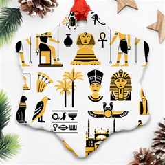 Egypt-symbols-decorative-icons-set Snowflake Ornament (two Sides)