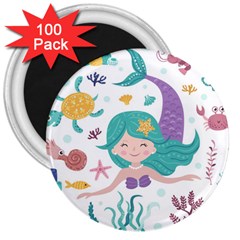 Set-cute-mermaid-seaweeds-marine-inhabitants 3  Magnets (100 pack)