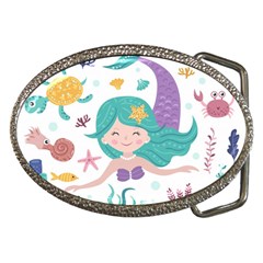 Set-cute-mermaid-seaweeds-marine-inhabitants Belt Buckles