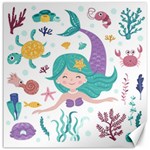 Set-cute-mermaid-seaweeds-marine-inhabitants Canvas 16  x 16  15.2 x15.41  Canvas - 1