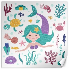 Set-cute-mermaid-seaweeds-marine-inhabitants Canvas 20  x 20 