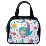 Set-cute-mermaid-seaweeds-marine-inhabitants Classic Handbag (Two Sides) Back