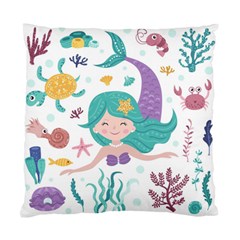 Set-cute-mermaid-seaweeds-marine-inhabitants Standard Cushion Case (Two Sides)