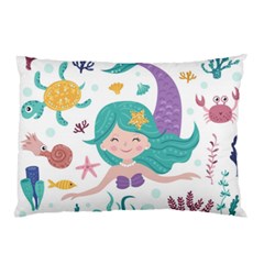 Set-cute-mermaid-seaweeds-marine-inhabitants Pillow Case