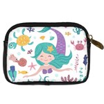 Set-cute-mermaid-seaweeds-marine-inhabitants Digital Camera Leather Case Back