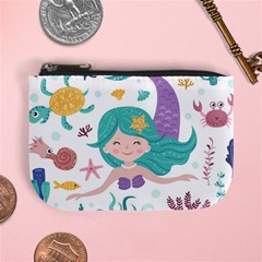 Set-cute-mermaid-seaweeds-marine-inhabitants Mini Coin Purse