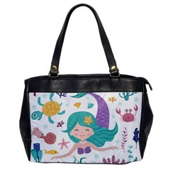 Set-cute-mermaid-seaweeds-marine-inhabitants Oversize Office Handbag