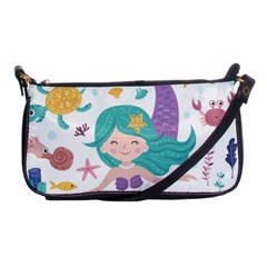 Set-cute-mermaid-seaweeds-marine-inhabitants Shoulder Clutch Bag