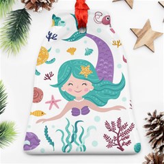 Set-cute-mermaid-seaweeds-marine-inhabitants Ornament (Bell)