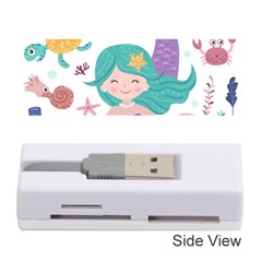 Set-cute-mermaid-seaweeds-marine-inhabitants Memory Card Reader (Stick)