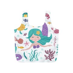 Set-cute-mermaid-seaweeds-marine-inhabitants Full Print Recycle Bag (S)