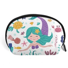 Set-cute-mermaid-seaweeds-marine-inhabitants Accessory Pouch (Large)