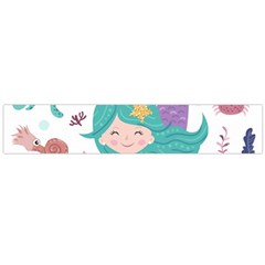 Set-cute-mermaid-seaweeds-marine-inhabitants Large Flano Scarf 