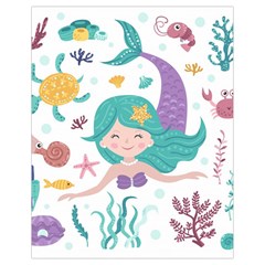 Set-cute-mermaid-seaweeds-marine-inhabitants Drawstring Bag (Small)