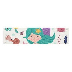 Set-cute-mermaid-seaweeds-marine-inhabitants Banner and Sign 4  x 1 