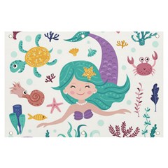 Set-cute-mermaid-seaweeds-marine-inhabitants Banner and Sign 6  x 4 