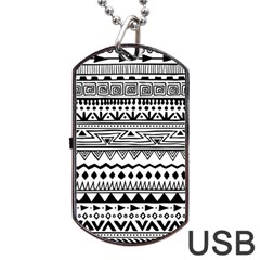 Boho-style-pattern Dog Tag Usb Flash (one Side)