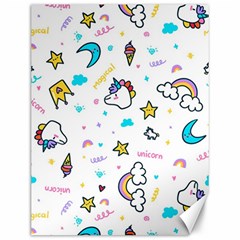 Unicorns-rainbows-seamless-pattern Canvas 12  X 16 