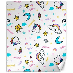 Unicorns-rainbows-seamless-pattern Canvas 20  X 24  by Jancukart