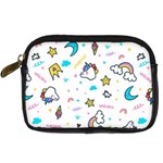 Unicorns-rainbows-seamless-pattern Digital Camera Leather Case Front