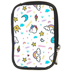 Unicorns-rainbows-seamless-pattern Compact Camera Leather Case