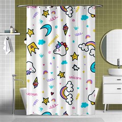 Unicorns-rainbows-seamless-pattern Shower Curtain 48  X 72  (small) 