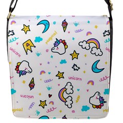 Unicorns-rainbows-seamless-pattern Flap Closure Messenger Bag (s)