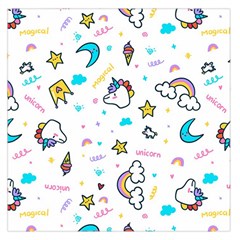 Unicorns-rainbows-seamless-pattern Square Satin Scarf (36  X 36 )