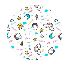 Unicorns-rainbows-seamless-pattern Mini Round Pill Box (pack Of 3)