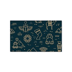 Dark-seamless-pattern-symbols-landmarks-signs-egypt -- Sticker Rectangular (100 Pack)