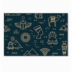 Dark-seamless-pattern-symbols-landmarks-signs-egypt -- Postcards 5  X 7  (pkg Of 10)