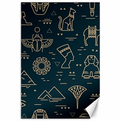 Dark-seamless-pattern-symbols-landmarks-signs-egypt -- Canvas 20  X 30 