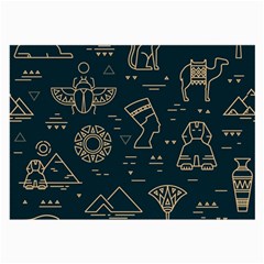 Dark-seamless-pattern-symbols-landmarks-signs-egypt -- Large Glasses Cloth by Jancukart