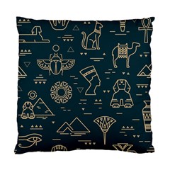 Dark-seamless-pattern-symbols-landmarks-signs-egypt -- Standard Cushion Case (one Side)