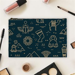 Dark-seamless-pattern-symbols-landmarks-signs-egypt -- Cosmetic Bag (large)