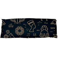 Dark-seamless-pattern-symbols-landmarks-signs-egypt -- Body Pillow Case Dakimakura (two Sides)