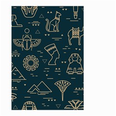 Dark-seamless-pattern-symbols-landmarks-signs-egypt -- Small Garden Flag (two Sides) by Jancukart