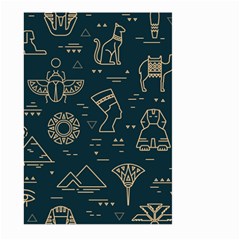 Dark-seamless-pattern-symbols-landmarks-signs-egypt -- Large Garden Flag (two Sides) by Jancukart