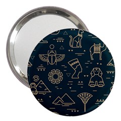 Dark-seamless-pattern-symbols-landmarks-signs-egypt -- 3  Handbag Mirrors by Jancukart