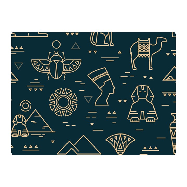 Dark-seamless-pattern-symbols-landmarks-signs-egypt -- Double Sided Flano Blanket (Mini) 