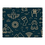 Dark-seamless-pattern-symbols-landmarks-signs-egypt -- Double Sided Flano Blanket (Mini)  35 x27  Blanket Back