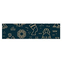 Dark-seamless-pattern-symbols-landmarks-signs-egypt -- Oblong Satin Scarf (16  X 60 ) by Jancukart