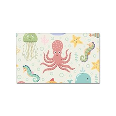 Underwater-seamless-pattern-light-background-funny Sticker Rectangular (10 Pack)